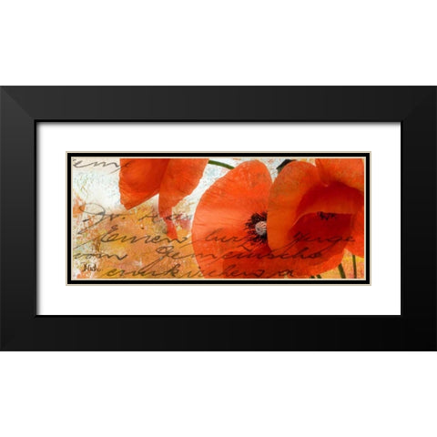 Poppies Composition III Black Modern Wood Framed Art Print with Double Matting by Pinto, Patricia
