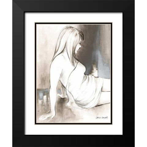 Sketched Waking Woman II Black Modern Wood Framed Art Print with Double Matting by Loreth, Lanie
