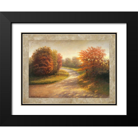 Autumn Lane I Black Modern Wood Framed Art Print with Double Matting by Marcon, Michael