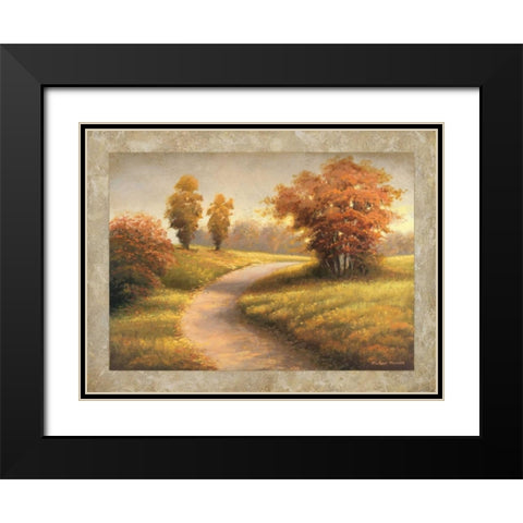 Autumn Lane II Black Modern Wood Framed Art Print with Double Matting by Marcon, Michael