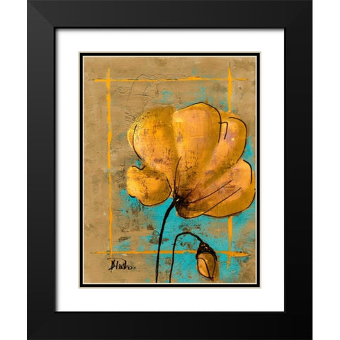 Golden Artistic Poppy II Black Modern Wood Framed Art Print with Double Matting by Pinto, Patricia
