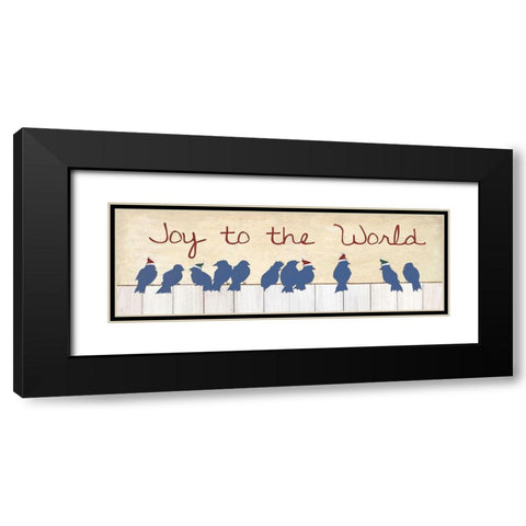 Joy to the World Birds Black Modern Wood Framed Art Print with Double Matting by Pinto, Patricia