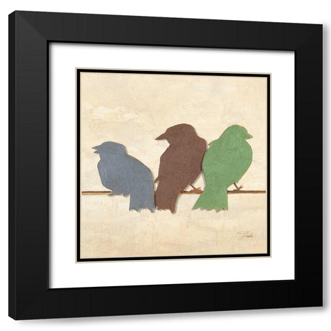 Birds III Black Modern Wood Framed Art Print with Double Matting by Pinto, Patricia