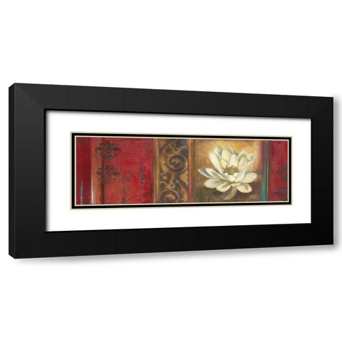 Red Eclecticism with Water Lily Black Modern Wood Framed Art Print with Double Matting by Pinto, Patricia