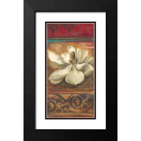 Red Eclecticism with Magnolia Black Modern Wood Framed Art Print with Double Matting by Pinto, Patricia