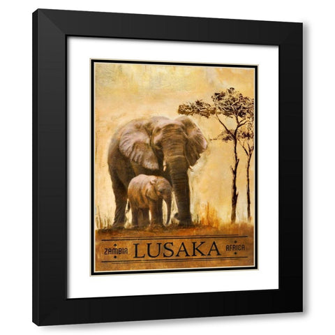 Lusaka Black Modern Wood Framed Art Print with Double Matting by Pinto, Patricia