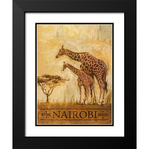 Nairobi Black Modern Wood Framed Art Print with Double Matting by Pinto, Patricia