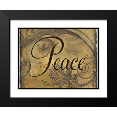 Peace Black Modern Wood Framed Art Print with Double Matting by Pinto, Patricia
