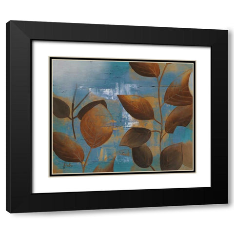 Eco Blue II Black Modern Wood Framed Art Print with Double Matting by Pinto, Patricia