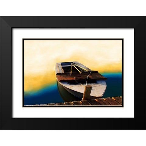 Boat II Black Modern Wood Framed Art Print with Double Matting by Mabat, Ynon