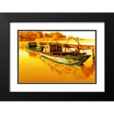 Boat IV Black Modern Wood Framed Art Print with Double Matting by Mabat, Ynon
