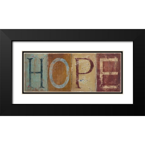 HOPE Black Modern Wood Framed Art Print with Double Matting by Pinto, Patricia