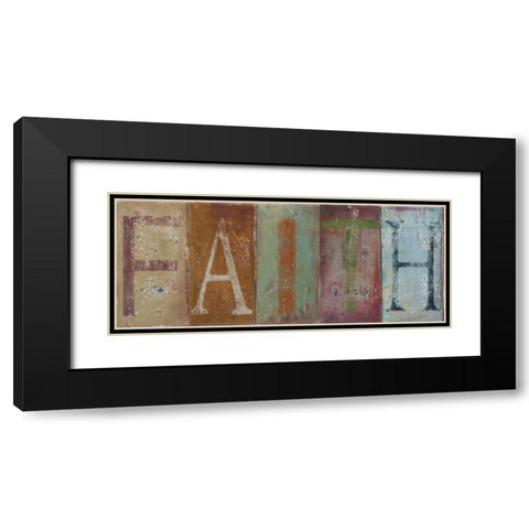 FAITH Black Modern Wood Framed Art Print with Double Matting by Pinto, Patricia