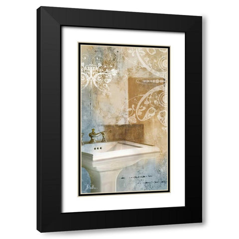 Bathroom and Ornaments II Black Modern Wood Framed Art Print with Double Matting by Pinto, Patricia
