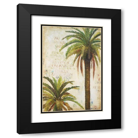 Palms and Scrolls I Black Modern Wood Framed Art Print with Double Matting by Pinto, Patricia