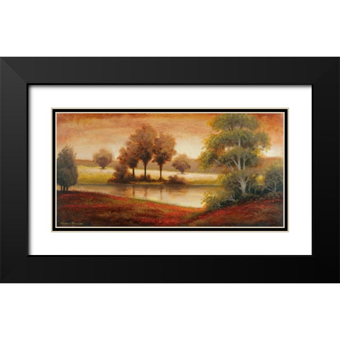 Gleaming Landscape Black Modern Wood Framed Art Print with Double Matting by Marcon, Michael
