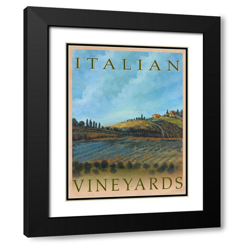 Italian Vineyards Black Modern Wood Framed Art Print with Double Matting by Kingsley