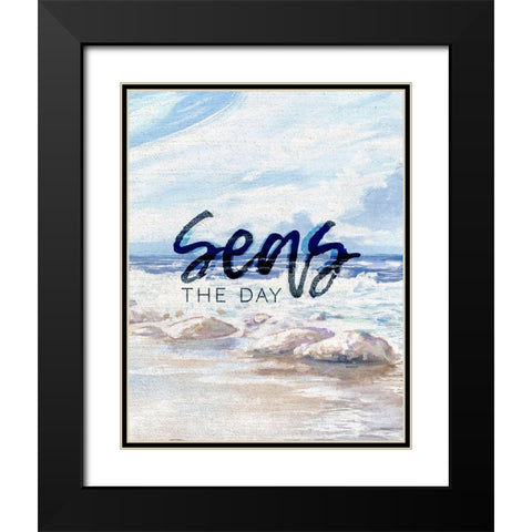 Seas the Day Black Modern Wood Framed Art Print with Double Matting by Kingsley