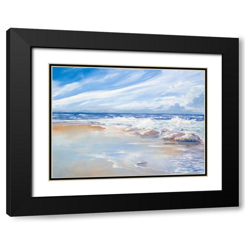 Beach Black Modern Wood Framed Art Print with Double Matting by Kingsley