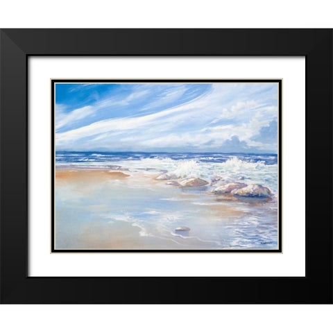 Beach Black Modern Wood Framed Art Print with Double Matting by Kingsley