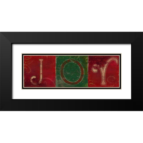 JOY Black Modern Wood Framed Art Print with Double Matting by Pinto, Patricia