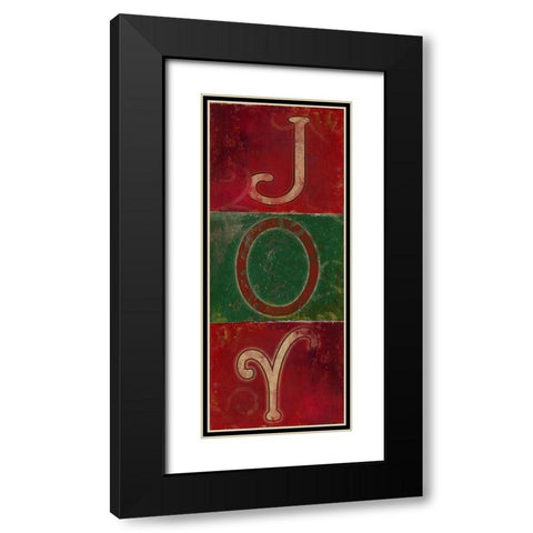 JOY Black Modern Wood Framed Art Print with Double Matting by Pinto, Patricia