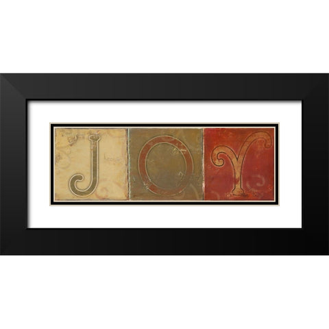 JOY Black Modern Wood Framed Art Print with Double Matting by Pinto, Patricia