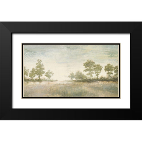 Distant Valley Black Modern Wood Framed Art Print with Double Matting by Marcon, Michael