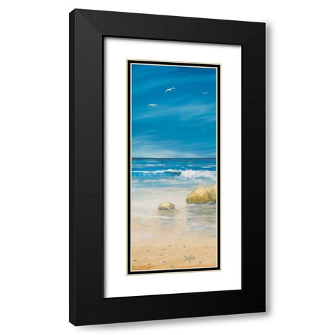Shore Panel I Black Modern Wood Framed Art Print with Double Matting by Kingsley