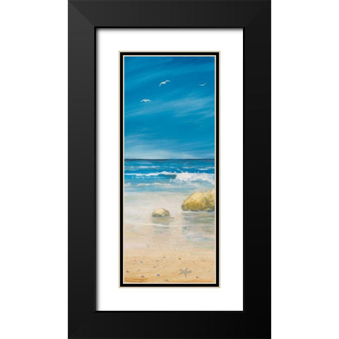Shore Panel I Black Modern Wood Framed Art Print with Double Matting by Kingsley