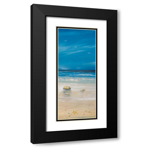 Shore Panel II Black Modern Wood Framed Art Print with Double Matting by Kingsley