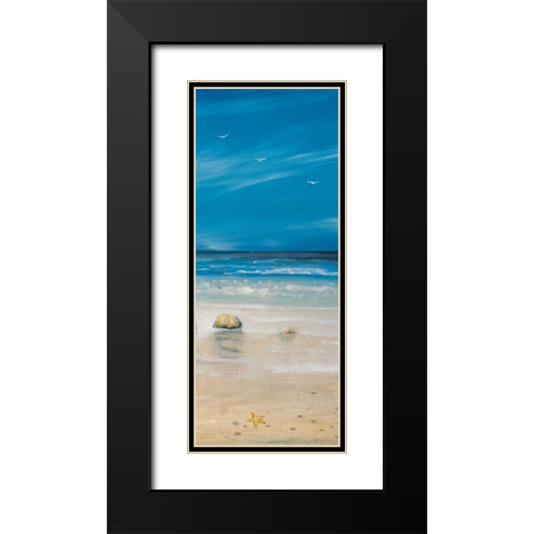 Shore Panel II Black Modern Wood Framed Art Print with Double Matting by Kingsley
