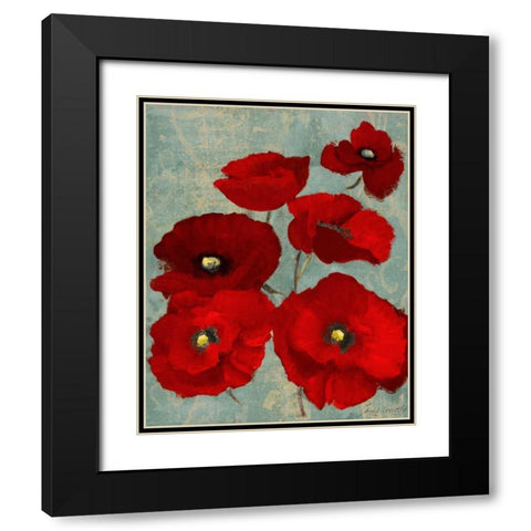 Kindles Poppies II Black Modern Wood Framed Art Print with Double Matting by Loreth, Lanie