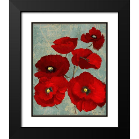 Kindles Poppies II Black Modern Wood Framed Art Print with Double Matting by Loreth, Lanie