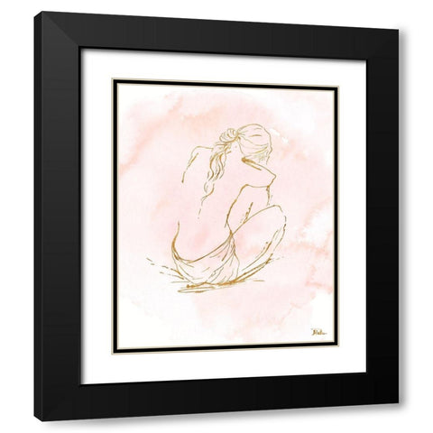 Nude on Pink I Black Modern Wood Framed Art Print with Double Matting by Pinto, Patricia