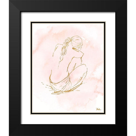 Nude on Pink I Black Modern Wood Framed Art Print with Double Matting by Pinto, Patricia