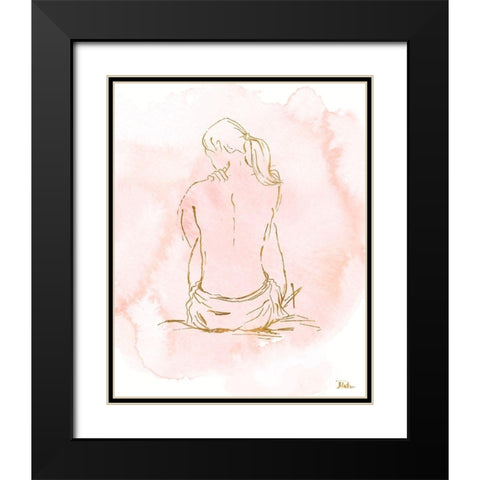 Nude on Pink II Black Modern Wood Framed Art Print with Double Matting by Pinto, Patricia