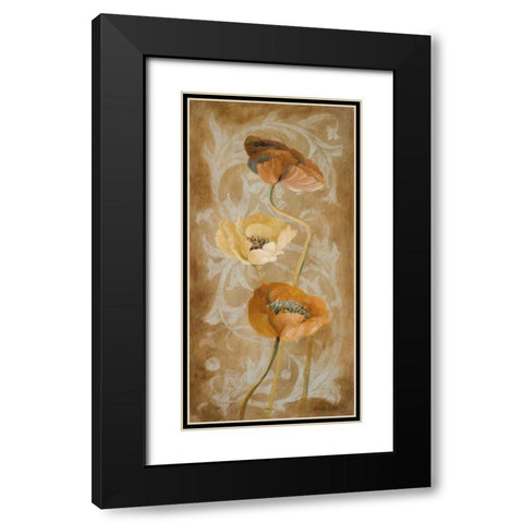 Poppies de Brun I Black Modern Wood Framed Art Print with Double Matting by Loreth, Lanie