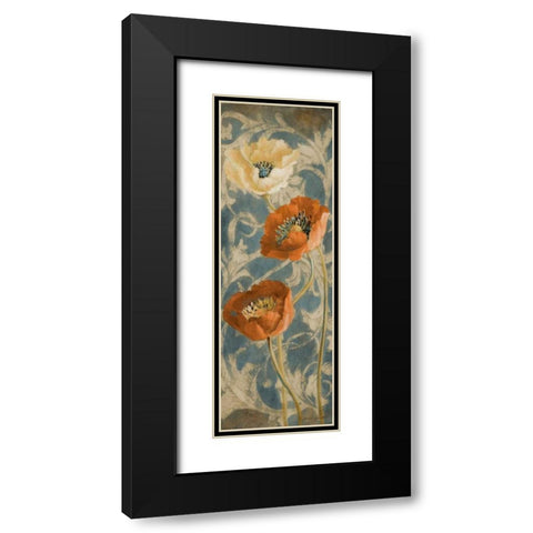 Poppies de Bleu II Black Modern Wood Framed Art Print with Double Matting by Loreth, Lanie