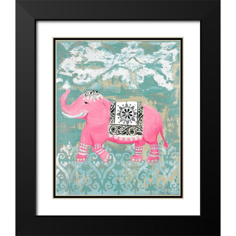 Pink Bazaar I Black Modern Wood Framed Art Print with Double Matting by Hakimipour-Ritter