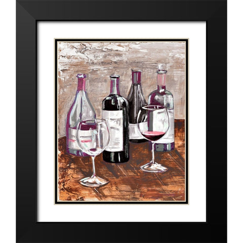 Drink At The Wine Bar Black Modern Wood Framed Art Print with Double Matting by French-Roussia, Heather A.