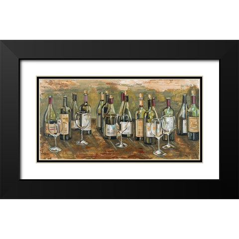 Wine Bar Black Modern Wood Framed Art Print with Double Matting by French-Roussia, Heather A.