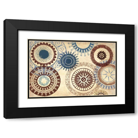 Adobe Textile Black Modern Wood Framed Art Print with Double Matting by Marcon, Michael