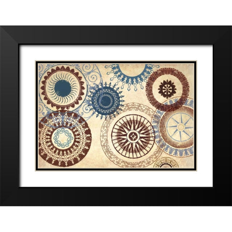 Adobe Textile Black Modern Wood Framed Art Print with Double Matting by Marcon, Michael