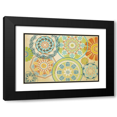 Spirographics Black Modern Wood Framed Art Print with Double Matting by Studio, Sd Graphics