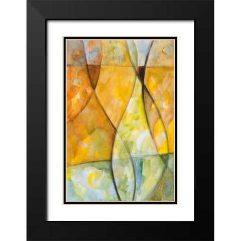 Lyrical I Black Modern Wood Framed Art Print with Double Matting by Loreth, Lanie