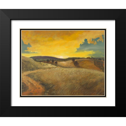 Bella Landscape Black Modern Wood Framed Art Print with Double Matting by Kingsley