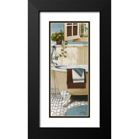 Blue Bain Panel IV Black Modern Wood Framed Art Print with Double Matting by Medley, Elizabeth