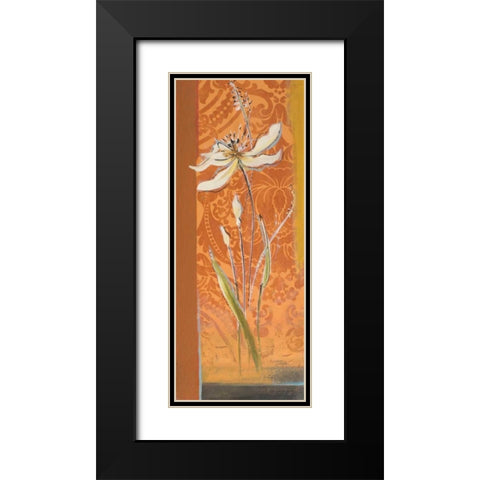 Fancy Floral II Black Modern Wood Framed Art Print with Double Matting by Pinto, Patricia
