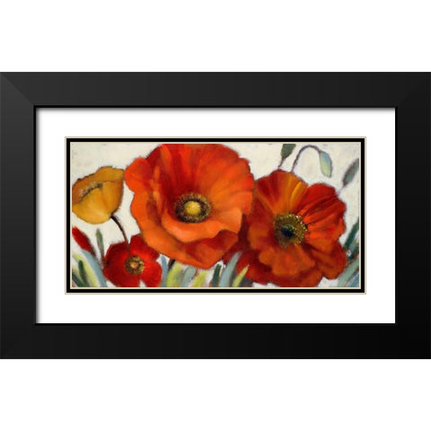 Poppy Splendor I Black Modern Wood Framed Art Print with Double Matting by Loreth, Lanie